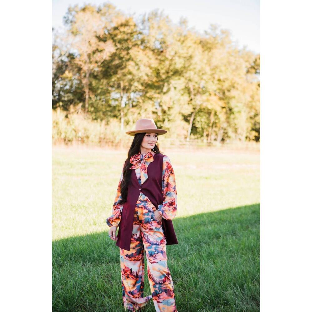 NEW SILVERADO brynn oversized vest in burgundy
